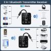 1Mii Bluetooth 5.3 Transmitter Receiver, Dual Link for 2 Headphones, aptX Adaptive/HD Low Latency, 3.5mm AUX Jack Wireless Audio Adapter for Airplane/TV/MP3 Players/Car/Home Stereo, 25H Playtime view 2