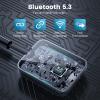 1Mii Bluetooth 5.3 Transmitter Receiver, Dual Link for 2 Headphones, aptX Adaptive/HD Low Latency, 3.5mm AUX Jack Wireless Audio Adapter for Airplane/TV/MP3 Players/Car/Home Stereo, 25H Playtime view 4