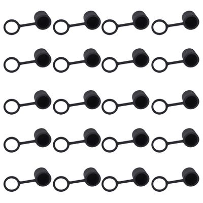 FOCMKEAS BNC-B Plug Protective Cover 20 Pcs Anti-Dust Protector Caps, Plug Protector Caps for BNC-B Female Ports and Computers Black Silica Gel