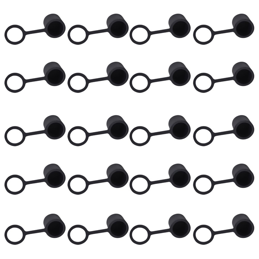 FOCMKEAS BNC-B Plug Protective Cover 20 Pcs Anti-Dust Protector Caps, Plug Protector Caps for BNC-B Female Ports and Computers Black Silica Gel