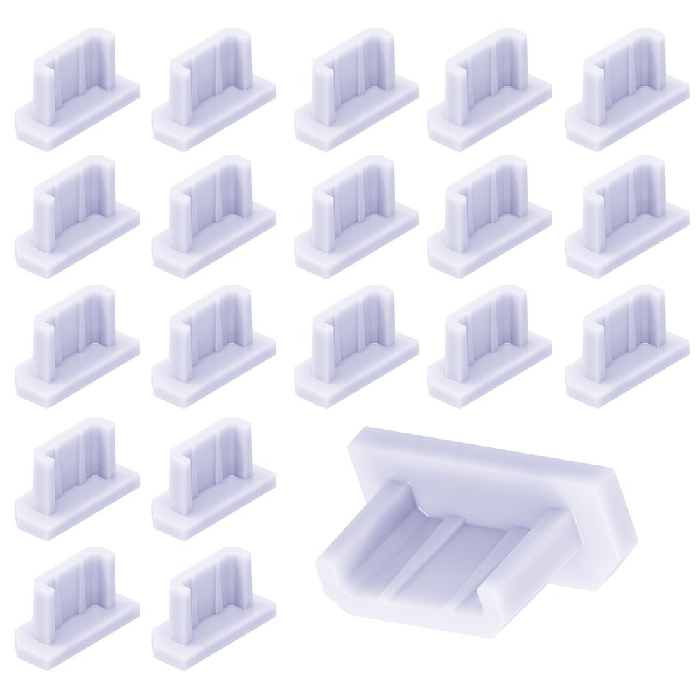 FOCMKEAS 20 Pcs Micro USB Anti-dust Cap, Port Protector, Transparent Gel