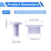 FOCMKEAS 20 Pcs Micro USB Anti-dust Cap, Port Protector, Transparent Gel view 2