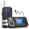 Emergency Radio&22000mAh Solar Power Bank, FM NOAA Weather Radio, Portable Hand Crank Bluetooth Radio, 20W Fast Charge Wireless Phone Charger, SOS Flashlight for Emergency/Home (Orange) view 1