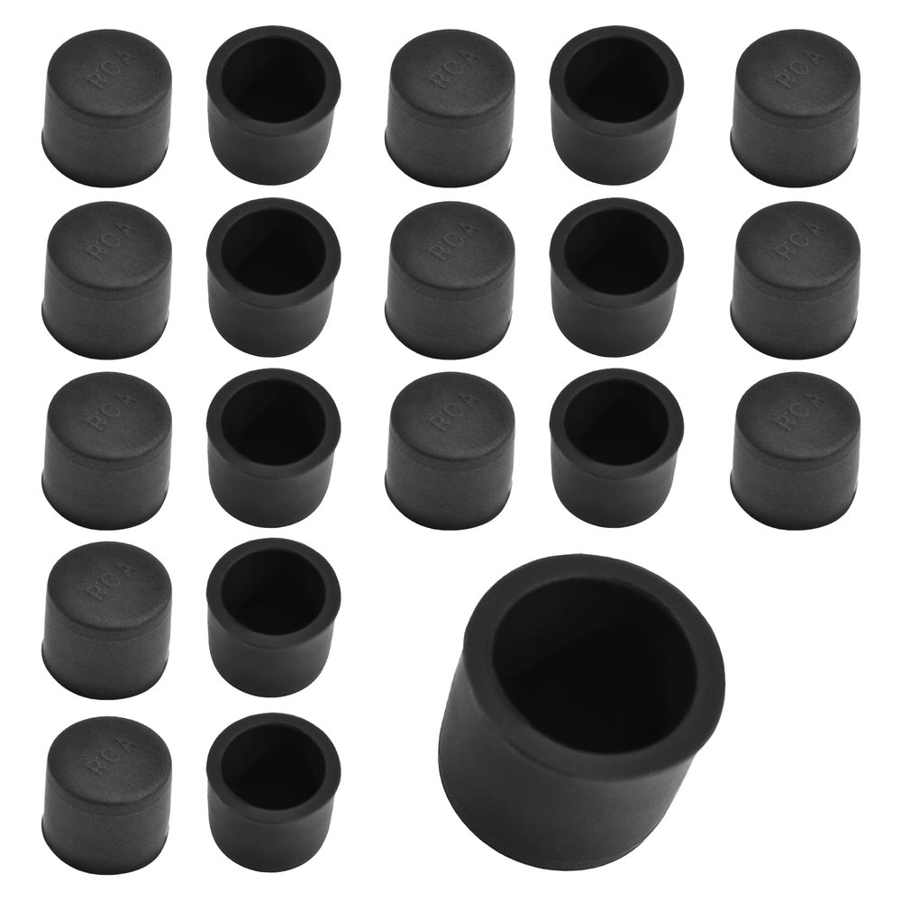 FOCMKEAS 20 Pcs RCA Anti-dust Protector Cap, Dust Cover, Black Silica Gel