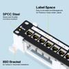 Enmane 12 Port Patch Panel CAT7 Keystone Patch Panel Wall Mount 10 Inch Bracket Included for Cat6, Cat5e, Cat5 Cabling (1U CAT7) view 2