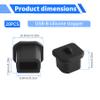 FOCMKEAS USB-B Plug Protective Cover 20 Pcs Anti-Dust Protector Caps, Plug Protector Caps for USB-B Female Ports and Computers Black Silica Gel view 2