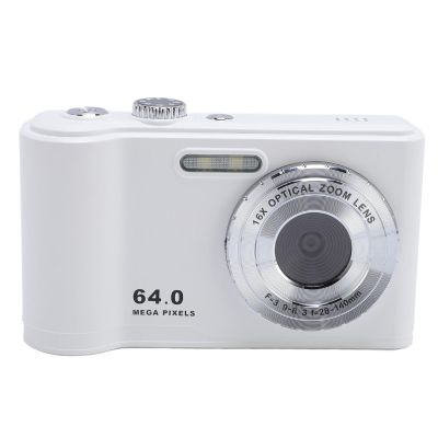 2.8 Inch Digital Camera 64MP Photo 4K Video Recording Student Camera for Travel Graduation Photography (White)