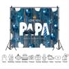 10x8ft Happy Fathers Day Backdrop for Photography I Love Papa Blue Photo Background Fabric Fathers Day Party Decorations Large Banner view 2