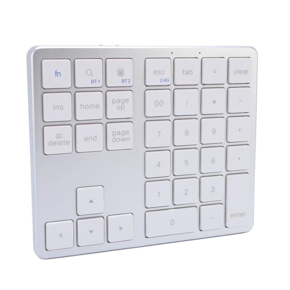 Zopsc Pad Number, 35 Wireless Keys Bluetooth Pad Number for Laptop (Silver White)