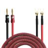 CHMIFTNX High-Fidelity Speaker Cable with Banana to Spade for Home Theater Amplifier Audio Cable Gold Plated OFC(Red 2B-2Y Type,5m) view 1