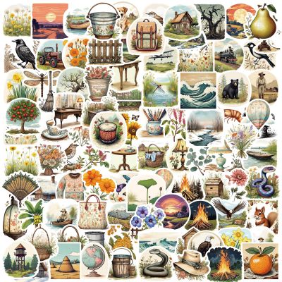 100+ Pcs Aesthetic Vintage Cottagecore Stickers for Journaling & Laptop - Floral, Butterfly, Cabin, Birds Nature Stickers Set - Waterproof Matte Vinyl Pack for Planners, Scrapbooking