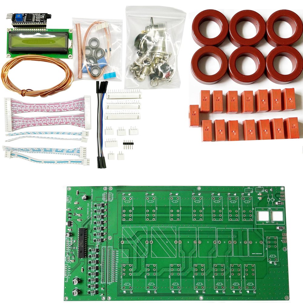 Malahit ATU-1000 ATU1000W Automatic Antenna Tuner 7x7 by N7DDC 1602 LCD Full DIY Kits Without case ATU 100 Upgraded Version
