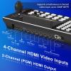 KATOVJJTS Video Mixer Switcher with PTZ Camera Controller, 5.5" LCD Screen Preview, 4-Channel HDMI Live Streaming Switcher with 4D Joystick, 1080p 60FPS Video Recording (Does not Support 4K) view 4