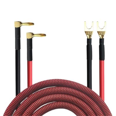 CHMIFTNX High-Fidelity Speaker Cable with Banana to Spade for Home Theater Amplifier Audio Cable Gold Plated OFC(Red 2B L-2Y Type,10m)
