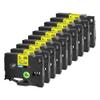 10 Pack 12mm TZE-FX231 Flexible ID Label Tape Compatible with Printers Model TZ-FX221 FX631 FX131(Black on Yellow) view 1