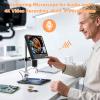 GLG208SE 4K 30FPS HDMI Digital Microscope 1500X with Microphone for Electronics Repair, 10.1" Dual Screen Display, 3840P UHD Video Audio for PCB Soldering, Coin Microscope Full View for Error Coins view 4