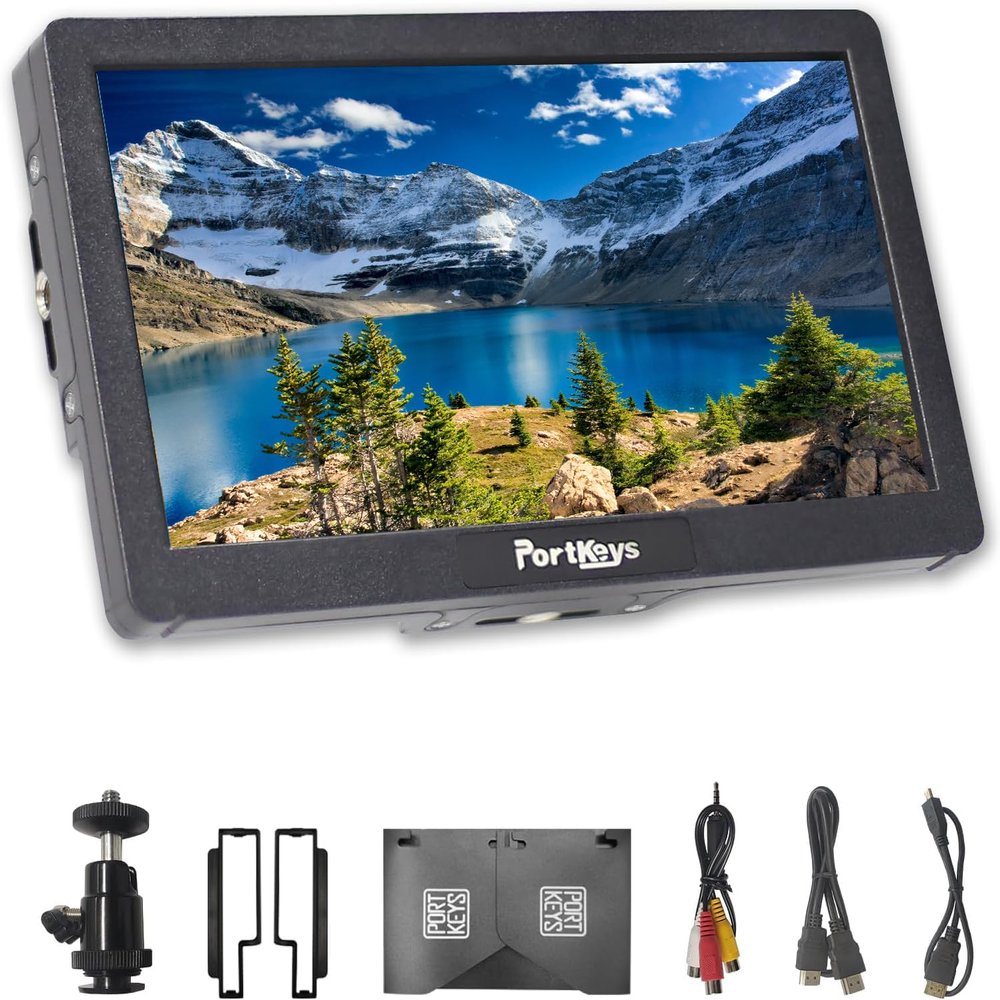 Portkeys HD7H 7 inch Camera Field Monitor with 1000nit High Brightness, Luma Histogram, False Color, Peaking and 4K HDMI Input Video Monitor with Sunshade