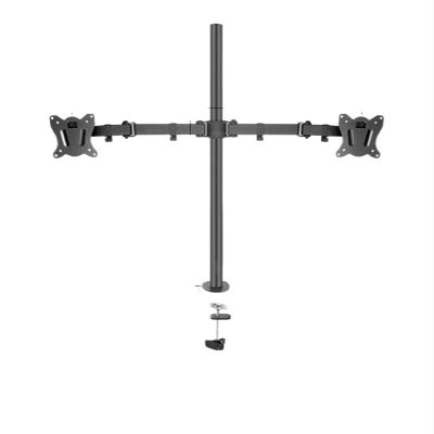ADPVRLUQ 80cm DL-T902-280II Full Motion Dual Monitor Desk Stand 10"-27" Clamp Grommet Hole Base PC Mount Foldable Arm 12kg(DL-T902-280-G)