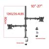 ADPVRLUQ 80cm DL-T902-280II Full Motion Dual Monitor Desk Stand 10"-27" Clamp Grommet Hole Base PC Mount Foldable Arm 12kg(DL-T902-280-G) view 2