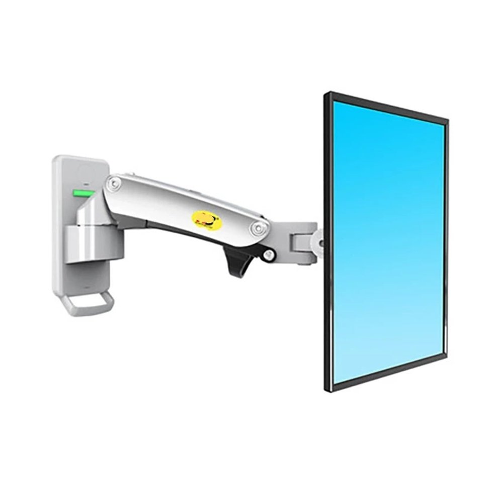 ADPVRLUQ 17-27 inch Gas Spring Full Motion TV Wall Mount LCD LED Monitor Stand Aluminum Arm Bracket F120(Silver Grey)