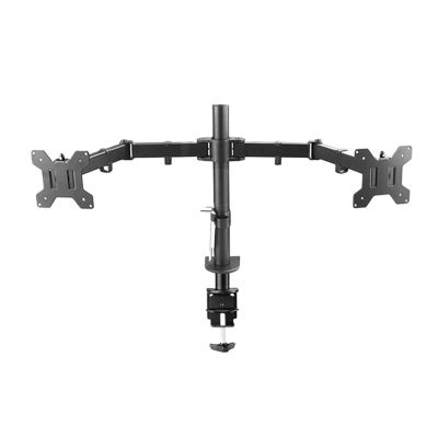 ADPVRLUQ DL-MS02 Desk Stand Full Motion 360 Degree Steel Dual Monitor Stand 10"-27" Clip Base Monitor Mount Arm Load 9.9kg