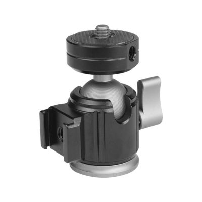 Compactly Tripod Balls Head 360Panoramic Rotation for Cameras Includes Double Cold Shoe Quick Release Plate Mount