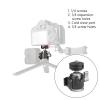 Compactly Tripod Balls Head 360Panoramic Rotation for Cameras Includes Double Cold Shoe Quick Release Plate Mount view 2