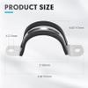 2 Inch 20 PCS 2 Holes Rubber Cushioned U Bracket Clamp, Reinforced Rigid Pipe Strap, Stainless Steel Conduit Straps Cable Clamp (50 mm) by Tavonuxt view 2