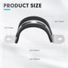 3/4 Inch 10 PCS 2 Holes Rubber Cushioned U Bracket Clamp, Reinforced Rigid Pipe Strap, Stainless Steel Conduit Straps Cable Clamp (20 mm) by Tavonuxt view 2