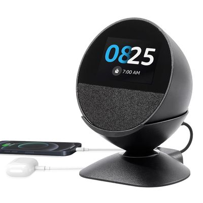 Dianves Stand for Echo Spot (2024 Release) and Homepod Mini Adjustable Stand Smartphones & More with USB-C and USB-A Charging Ports 280 Degree Rotating Base and Anti-Slip Silicone Pad