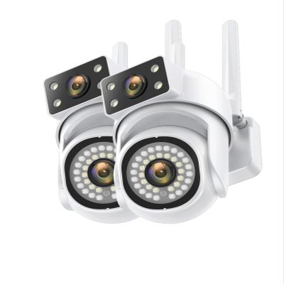 TWSYOXPR 1/4PCS 8MP WiFi Camera IP Outdoor 8X Zoom 5G Wireless Security Monitor AI Smart Tracking Surveillance Cameras 6MP Two-Way Audio(UK Plug,8MP 64G Card 2PCS)