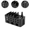 AFXGUSD Cable Management Box Extension Cord Organizer with Lid Insulated Cord Organizer for Desk for Office Adapters TV Desk Phone, Black view 3