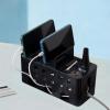 AFXGUSD Cable Management Box Extension Cord Organizer with Lid Insulated Cord Organizer for Desk for Office Adapters TV Desk Phone, Black view 4