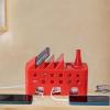AFXGUSD Cable Management Box Extension Cord Organizer with Lid Insulated Cord Organizer for Desk for Office Adapters TV Desk Phone, Red view 4