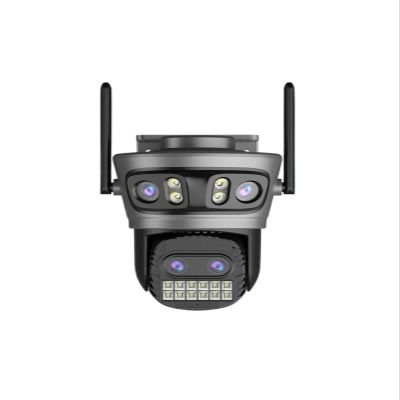 TWSYOXPR 20MP 8K HD WiFi Camera 10X Zoom Four Lens Three Screen Auto Tracking Security Protection 4K PTZ CCTV Video Surveillance(AU Plug,20MP 128G SD Card)
