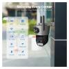 TWSYOXPR 20MP 8K HD WiFi Camera 10X Zoom Four Lens Three Screen Auto Tracking Security Protection 4K PTZ CCTV Video Surveillance(AU Plug,20MP 128G SD Card) view 3