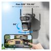 TWSYOXPR 20MP 8K HD WiFi Camera 10X Zoom Four Lens Three Screen Auto Tracking Security Protection 4K PTZ CCTV Video Surveillance(AU Plug,20MP 128G SD Card) view 4