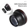 0. Wide Angle Lens with Detachable Macro Lens for DSLR Camera, Aluminum Alloy Camera Lens Replacement for 70D 77D 80D 1100D 700D 650D 600D 550D 300D 100D Rebel T7 T7i T6i T6s view 3