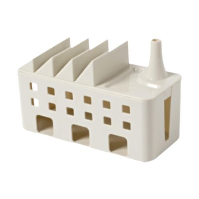 AFXGUSD Cable Management Box Extension Cord Organizer with Lid Insulated Cord Organizer for Desk for Office Adapters TV Desk Phone, White