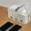 AFXGUSD Cable Management Box Extension Cord Organizer with Lid Insulated Cord Organizer for Desk for Office Adapters TV Desk Phone, White view 4
