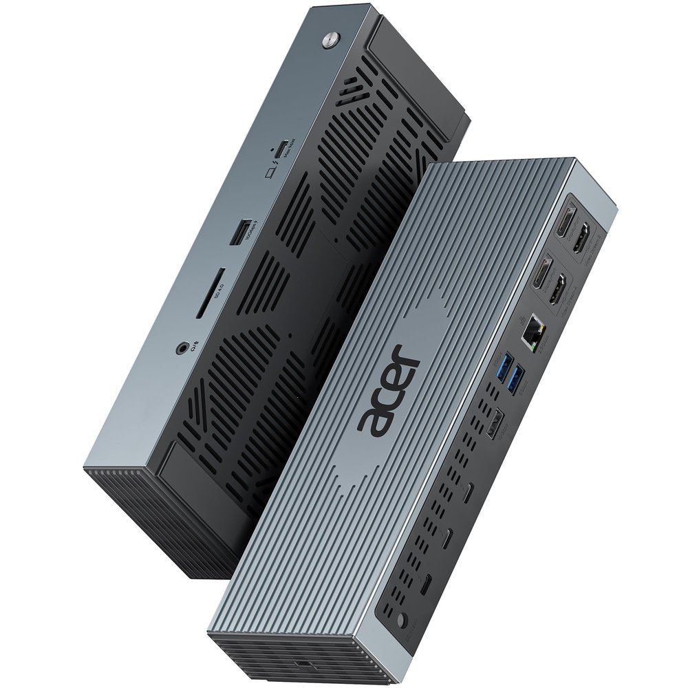 Acer Thunderbolt 4 Dock, 16 in 1 DisplayLink Docking Station 4 Monitor, 3TB4+2HDMI+2DP, Up to 8K & 40Gbps, 160W Power, 2.5G Ethernet, SD4.0, USB C Dock for MacBook Pro/Max, Dell, Acer, HP etc