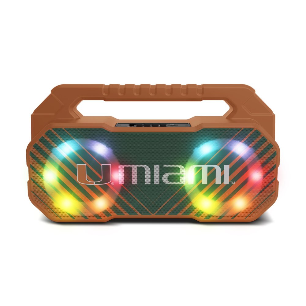 SOAR NCAA Wireless Boombox Speaker, Miami Hurricanes