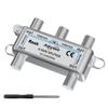 Adoreen 4-Way Coaxial Cable Splitter, 10-2602MHz Mini Bi-Directional Digital Signal RG6/RG59 Coax Indoor&Outdoor for CATV, Satellite, Antenna, MoCA, Internet, Modem + Screwdriver-1 in 4 Out Ports view 1