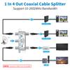 Adoreen 4-Way Coaxial Cable Splitter, 10-2602MHz Mini Bi-Directional Digital Signal RG6/RG59 Coax Indoor&Outdoor for CATV, Satellite, Antenna, MoCA, Internet, Modem + Screwdriver-1 in 4 Out Ports view 4