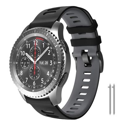 AEHON For Gear S3 Frontier/Classic Band Galaxy Watch 46mm, 22mm Soft Silicone Replacement Band For Gear S3 Frontier/S3 Classic/Galaxy Watch 3 45mm/Ticwatch Pro S2/E2(Blackgray)