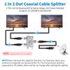 Adoreen 2 Pack 2-Way Coaxial Cable Splitter, 10-2602MHz Mini Bi-Directional Digital Signal RG6/RG59 Coax Indoor&Outdoor for CATV, Satellite, Antenna, MoCA, Internet+ Screwdriver-1 in 2 Out Ports view 4