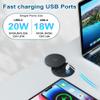3 Inch Desk Power Grommet with 10W Wireless Charger, 20W USB C Fast Charging Station,2 AC TR Outlets, Round Flush-Mount Recessed Power Strip for Conference Rooms, Office Tables, Furniture, 6FT Cord view 2