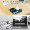 3 Inch Desk Power Grommet with 10W Wireless Charger, 20W USB C Fast Charging Station,2 AC TR Outlets, Round Flush-Mount Recessed Power Strip for Conference Rooms, Office Tables, Furniture, 6FT Cord view 4