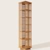 XIMN 360 Rotating Bamboo CD/DVD Shelf - 6-Tier Space-Saving Media Storage Cabinet for Movies, Organizer with Super Compact Design view 1