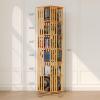 XIMN 360 Rotating Bamboo CD/DVD Shelf - 6-Tier Space-Saving Media Storage Cabinet for Movies, Organizer with Super Compact Design view 3